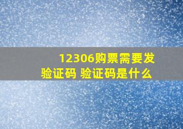 12306购票需要发验证码 验证码是什么